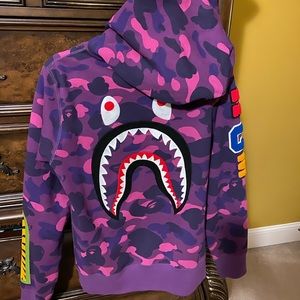 BAPE Color Camo Embroidery Zip Up Hoodie